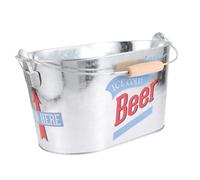 Ciieeo Large Metal Beer Bucket with Handle Thickened Oval Ice Container for Ktv Bars Outdoor Parties Holds Bottles and Ice Cubes Portable and Easy to Clean