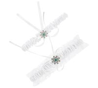 Ciieeo Leg Rings Lace Garters for Wedding Day Elastic Stretchy Lace Leg Strap for Brides Wedding Decorations and Married Life Celebrations