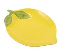 Ciieeo Lemon Shaped Ceramic Plate 9.84 Inch Fruit Dish for Salad Dessert Snacks Food Serving Kitchen Dining