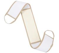 Ciieeo Long Double-Sided Loofah Back Scrubber Bath Washcloth with Pull Strap, Natural Exfoliating Body Scrubber for Shower and Bathing, Large Size with White Soft Cloth and Coffee Edge,