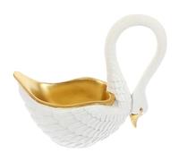 Ciieeo Lovely Resin Swan Trinket Dish Decorative Key Holder Tray for Jewelry Storage Thickened Nordic Animal Figurine for Entryway and Dressing Table Organization