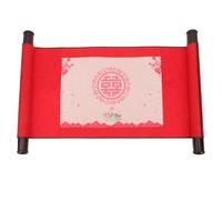 Ciieeo Marriage Oath Writing Scroll Set with Decorative Blank Paper and Silk Bag, Chinese Style Wedding Invitation Scroll for Engagement and Traditional Ceremony, Creative Handwritten