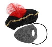 Ciieeo Medieval Hat Beard Renaissance Costume Accessory for Men for Halloween Cosplay Bard Faire Multi