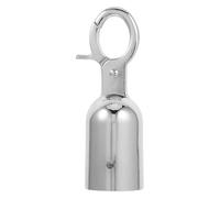 Ciieeo Medium Silver Stainless Steel Hook End Cap for Queue Post Ropes Crowd Control Barriers with Rope End Stopper for Safety and Facility Barrier Accessories