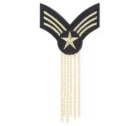 Ciieeo Men Epaulet Tassel Shoulder Badge Yellow Fabric Embroidery Iron with Pin the Back for School Uniforms Party Costumes