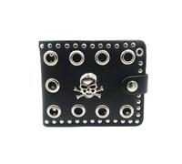 Ciieeo Men's Gothic Skull Cross Pu Leather Wallet, Multi-Function Portable Punk Purse with Cool Design, for Everyday Use or Father's Day