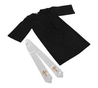 Ciieeo Mens Priest Costume Set with Polyester Robe and 90cm Shawl Stole Accessory, Reliable Design and Easy Maintenance for Stage Performances and Church Prayer Robe Settings