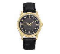 Ciieeo Men's Quartz Watch Featuring Black Leather Strap Retro Design, Stainless Steel Buckle, Suitable for Office and Social Events