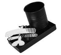 Ciieeo Metal Airplane Pen Holder Silver Iron Pencil Cup Desk Organizer with Detailed Design Stylish Desktop Ornament for Office and Home