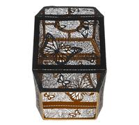 Ciieeo Metal Iron Hollow Lampshade with Butterfly Flower Carving, E27 Lamp Shade 4.2cm Diameter, Decorative Tree Shadow Protective Cover for Table and Floor Lamps in Bedroom