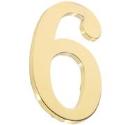 Ciieeo Metal Magnetic Mailbox Number 6 Gold Solid Metal House Number outside Use, Vertical Magnetic Address Sign Suitable for Home, Hotel, and Rental Property