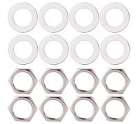 Ciieeo Metric Guitar Jack Socket Nut Washer Kit Stainless Steel Good Workmanship Convenient to Carry Silver for Guitar Pots Input Output Jacks at Home Store
