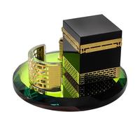 Ciieeo Middle East Souvenir Crystal Mosque Figurine Collectible Table Decor round Shape and Islamic Style for Eid Mubarak and Ramadan Home Decoration