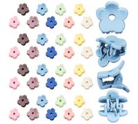 Ciieeo Mini Hair Clips Random Color 40 Pcs Flower Claw Clips Plastic Flower Shapes Cute Secure Hair Accessory, Occasion
