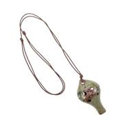 Ciieeo Mini Ocarina Flute for Adults, 6 Hole Ceramic Alto C Instrument with Stable Tone and Crack Resistant Design, Vintage Peony Print, for Outdoor Activities and Family Music