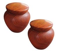 Ciieeo Mini Portable Keepsake Urns for Human Ashes and Pet Hair, 2Pcs Small Airtight Cremation Containers in Rosewood, Memorial Storage Boxes for Adults
