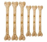Ciieeo Mini Simulated Bones Charms 6 Pieces Small Plastic Bones with Holes for Halloween Decorations DIY Jewelry Making Crafts 4X0.7 Inch