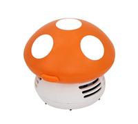 Ciieeo Mini Vacuum Cleaner in Mushroom Design, Portable Table Cleaner for Crumbs and Wireless, Quiet and Efficient for Desk and Kitchen Worktop, Orange
