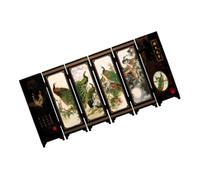 Ciieeo Mini Vintage Chinese Screen Decor Small Lightweight Wood Ornament for Tabletop and Cabinet Traditional Lacquer Style Elegant Home Decoration Office