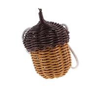 Ciieeo Mini Woven Crossbody Bag for Lightweight Pine Cone Shaped Messenger Bag Photography Prop with Rope