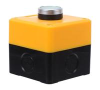 Ciieeo Momentary Push Button Switch Box with Dust Protection and Versatile Installation for Machine Tool Panel, Yellow Plastic Weatherproof Control Station for Emergency Actions