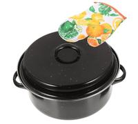 Ciieeo Multi-Function Enamel Roasting Pan with Ergonomic Handles for Household Cooking Safe Non-deformable Kitchen Pot for Roasted Sweet Potatoes and Daily Use