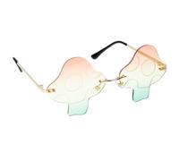 Ciieeo Mushroom Shape Sunglasses Irregular Rimless Design, Metal Frame, Not Easily Deformed and Decorative Effect, for Taking Pictures and Stage Events, Creative Fashion Eyewear for Young
