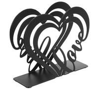 Ciieeo Napkin Holder Serviette Holder Black Iron Heart Shape Modern Stylish Design Small Convenient Storage for Banquet Hospitality Establishments