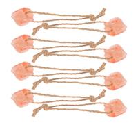 Ciieeo Natural Mineral Salt Blocks with Hanging Rope Orange Himalayan Salt Lick Chew 8pcs for Livestock and Alpaca for Horses, Goats, Deer, and Cattle, Suitable for Indoor Environments