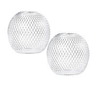 Ciieeo Open Style Pendant Lamp Shades 2Pcs Metal Globe Light Covers Protective Feature for Bedroom and Living Area