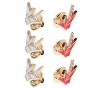 Ciieeo Origami Crane Brooch Pins Alloy Elegant Origami Design 6pcs Cartoon Lapel Pins Multipurpose Use for Birthdays for Women for Decorating Scarves and Bags and Everyday Fashion