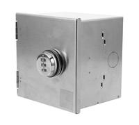 Ciieeo Outdoor Locking Electrical Box Stainless Steel Wall-mounted Protective Cover for Electrical Outlets, Silver, Garden, High Traffic Environments