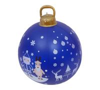 Ciieeo Oversized PVC Inflatable Christmas Ball Ornament Outdoor Giant Holiday Decor with Vibrant Prints Lightweight Jumbo Ornament for Lawn and Festive Displays Easy Deflate and Reusable