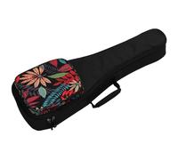 Ciieeo Padded 23/24 Inch Ukulele Bag with Thickened Cotton Back Cushion, Dual-Strap Ukulele Backpack Case for and Adults, Musical Instrument Storage and Carrying Pouch in Pattern