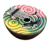 Ciieeo Painted Coconut Shell Thumb Piano 7-Note Finger Piano Musical Instrument for Adults and Beginners, Unique Home Decor with Random Color Pattern, Portable for Music Practice