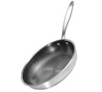 Ciieeo Pan for Induction Stove Stainless Steel Frying Pan Honeycomb Structure 28cm Non-Stick for Eggs Pancakes