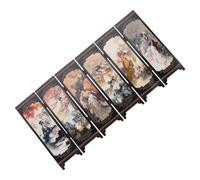 Ciieeo Panel Resin Chinese Decorative Screen Traditional National Art Craft Folding Divider for Home Bedroom Party Photo Props Miniature Oriental Style Ornament