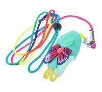 Ciieeo Parakeet Bird Diaper with Leash and Harness Set, M Size Flight Suit Clothes for Small Birds, Red Butterfly Pattern Pet Parrot Harness for Outdoor Use
