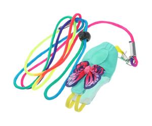 Ciieeo Parakeet Bird Diaper with Leash and Harness Set, M Size Flight Suit Clothes for Small Birds, Red Butterfly Pattern Pet Parrot Harness for Outdoor Use