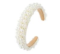 Ciieeo Pearl Crystal Hair Decor Baroque Style White Synthetic Pearl Headband Charming Wedding Accessory for Ladies Photo Props