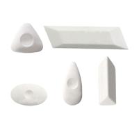 Ciieeo Pencil Erasers Set with Parallelogram White Rubber Portable 5pcs Triangle, Drop and Oval Shapes No Trace Art Erasers for Writing and Home Use for Students and Artists
