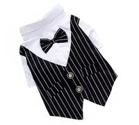 Ciieeo Pet Wedding Tuxedo Suit Dog Garment Cotton Comfortable Classical Elegant Black White Decorative Buttons for Wedding Weekend Party