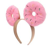 Ciieeo Pink 3-colour Doughnut Headband Lifelike Artificial Doughnut Funny Headwear Comfortable Soft Lint Material Unique Festival Design Eyecatching for Photos Dessert Themed Headband