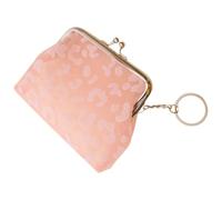 Ciieeo Pink PVC Keychain Purse with Storage for Ids and Tablets, Small Change Wallet and Key Ring Bag for Everyday Use and Organising Cards