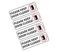 Ciieeo Please Keep Door Closed Sign Sticker 2 Sets White Waterproof Door Safety Decal with Self-adhesive for Storage Rooms and Restrooms