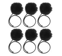 Ciieeo Plush Cat Ball and Safety Tested Interactive Entertainment 6pcs Black with Bells Kitten Balls for Indoor Cats for Exercise and Play