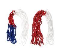 Ciieeo Polyester Basketball Net 3.0mm Thick Tri-color Red White Blue Heavy Duty Outdoor Basketball Hoop Net 2pcs Competition Mesh for Standard Hoops