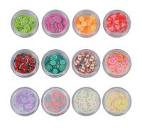 Ciieeo Polymer Clay Fruit Slices Soft Clay Decorations 12pcs Nail Art Accessories Easy to Operate Assorted Colours for Manicure for Nail Art Designs