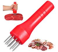 Ciieeo Pork Needle Tenderizing Steak Meat Tenderizer Tool Meat Needle Tenderizer Pork Belly Tool Hamburger Smasher Needles Belly Skin Pricker Mallet Wooden