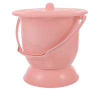 Ciieeo Portable 4l Urine Pot with Lid for Adults and Elderly, Household Chamber Pot Spittoon Bedpan for Night Use in Bedroom, Pink Plastic Urinal Toilet for Women and Children